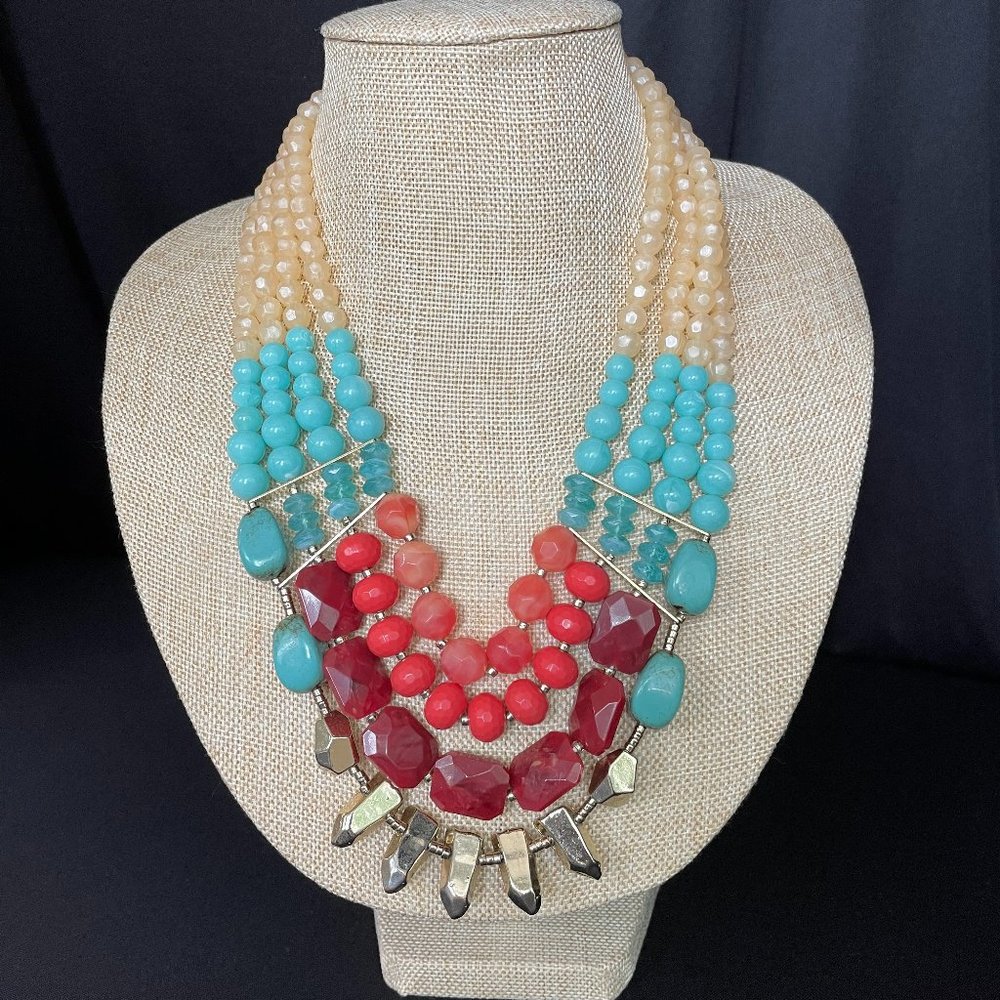 Beaded Statement Necklace - image 1
